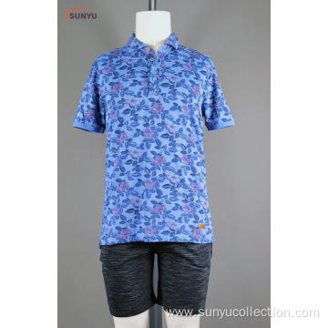 Men's printed short sleeve polo t-shirt